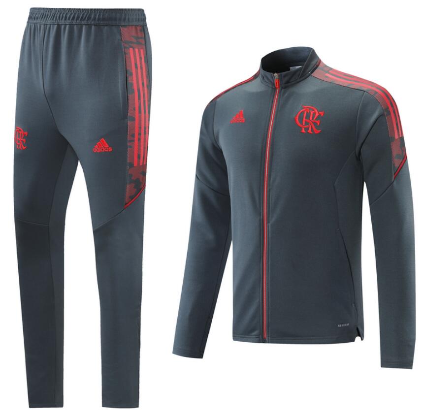 2021/22 Flamengo Grey Training Kits Jacket with Pants